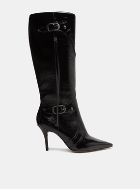 Luci Leather Stiletto Boot foldable Torsional Rigidity Frame