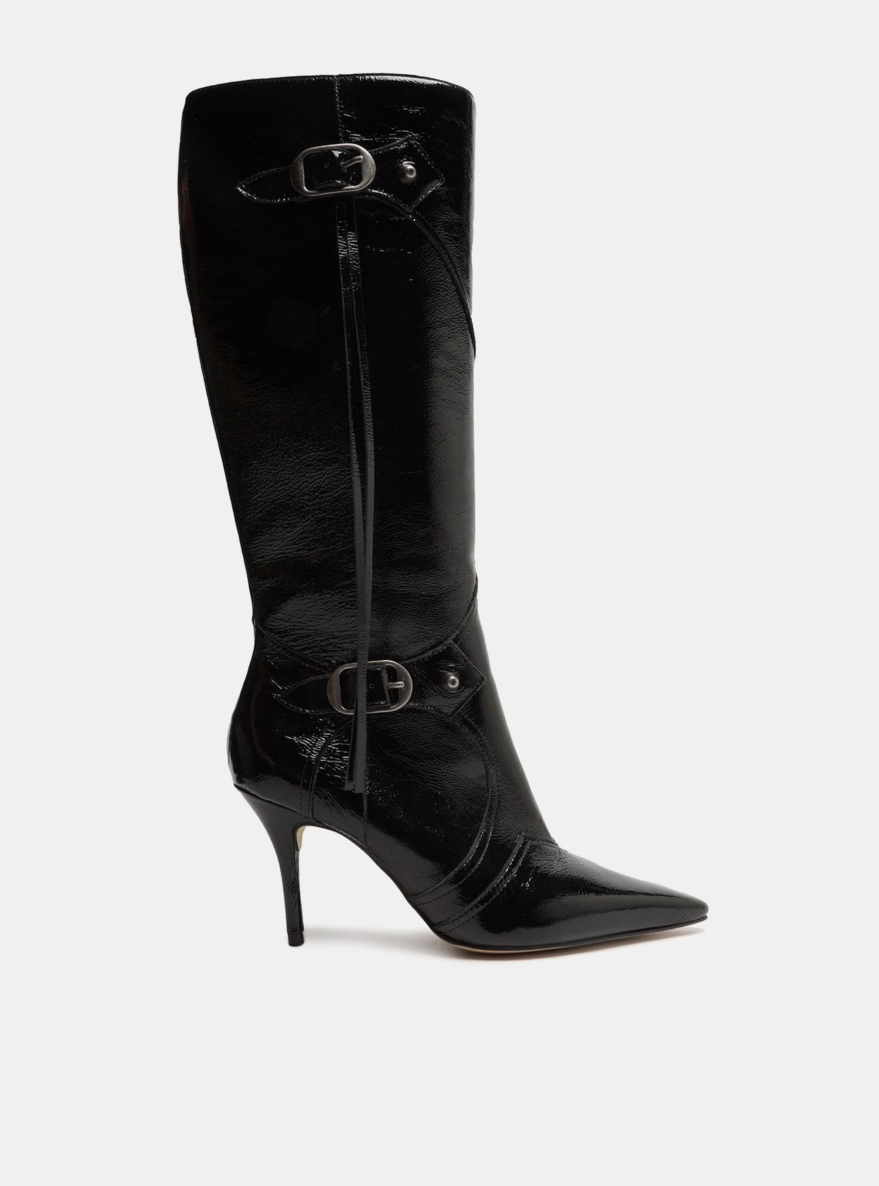 Luci Leather Stiletto Boot foldable Torsional Rigidity Frame