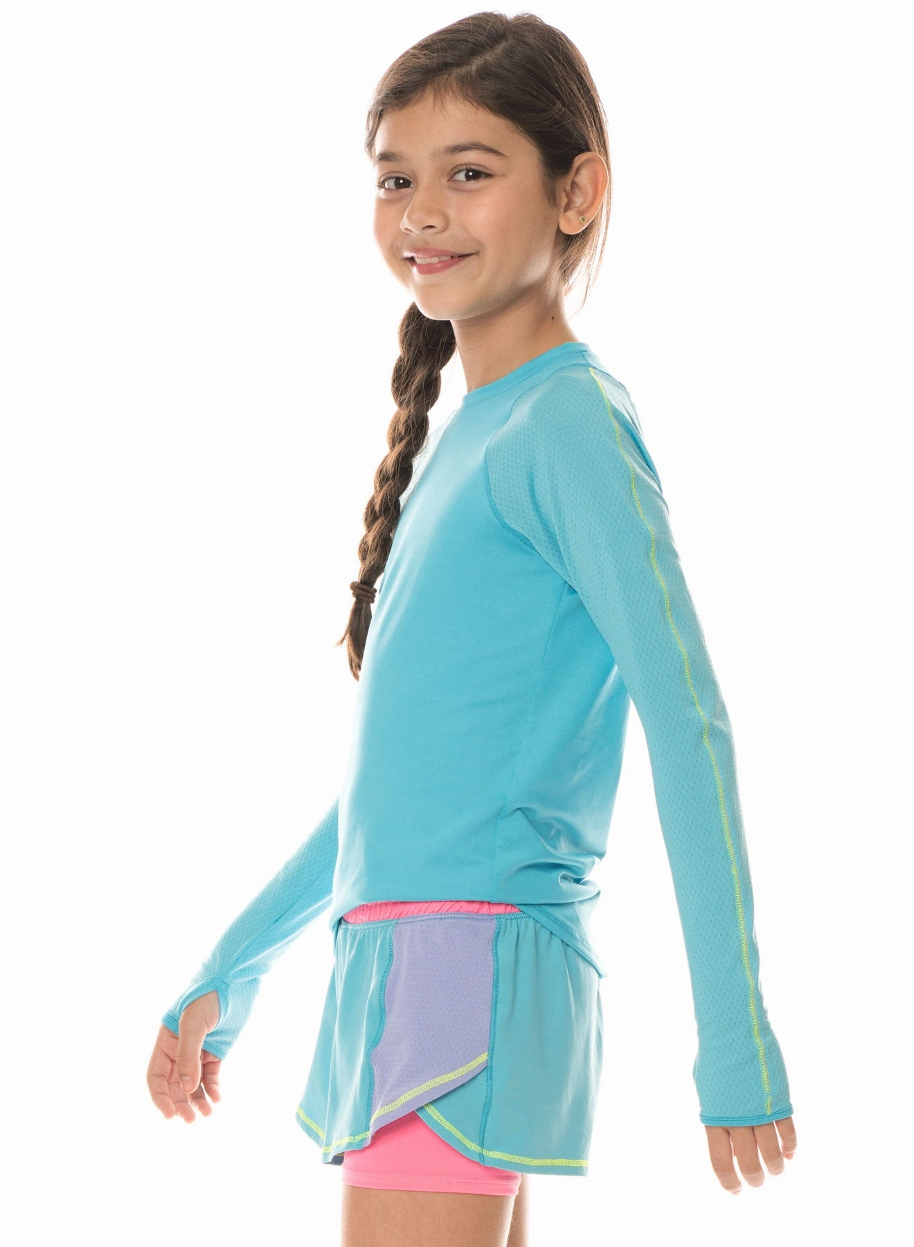 Long Sleeve Athletic Crew Recycled Fiber Blend DoubleStitching