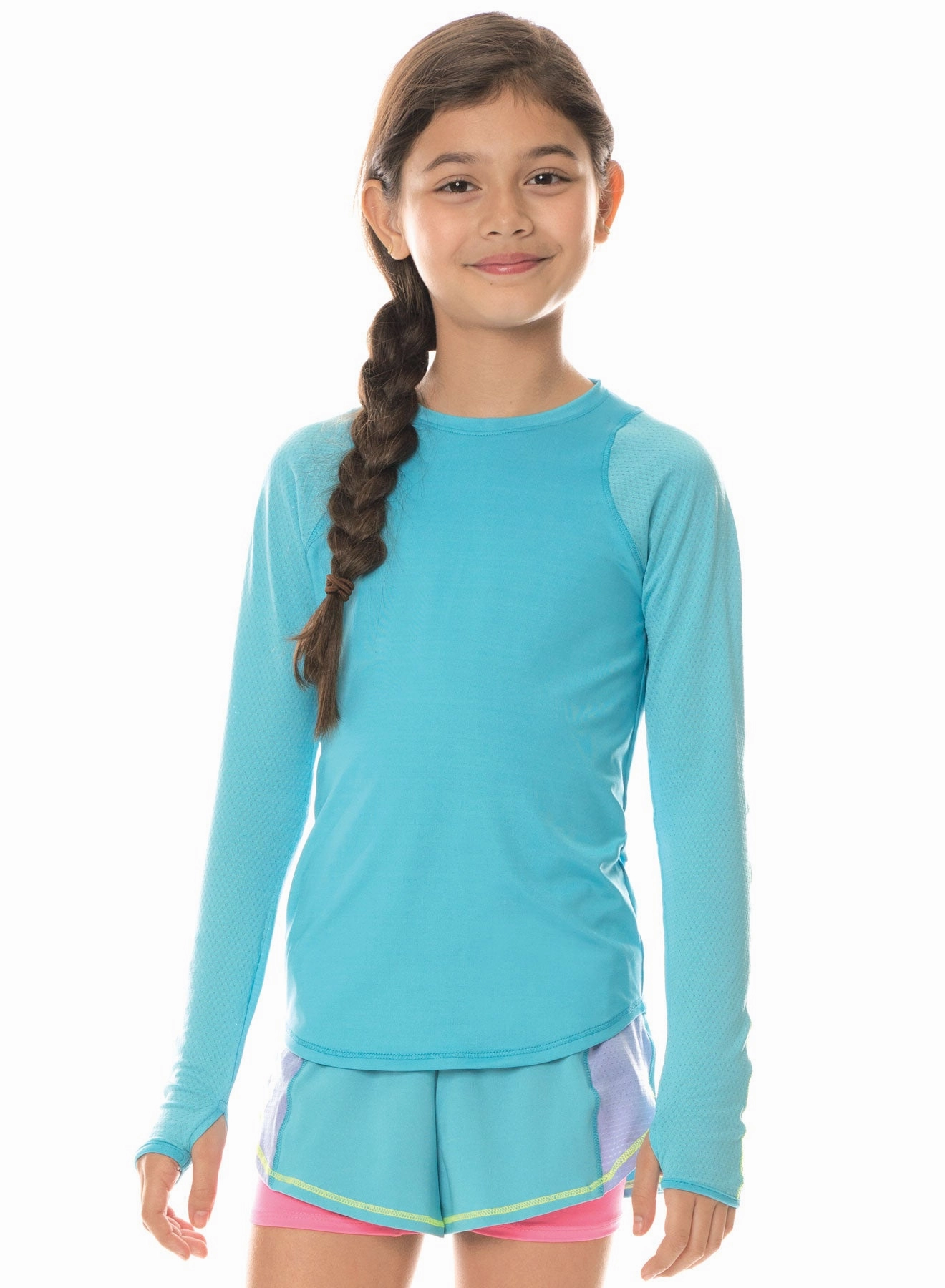 Long Sleeve Athletic Crew Basic Wardrobe DoubleLayeredShoulders
