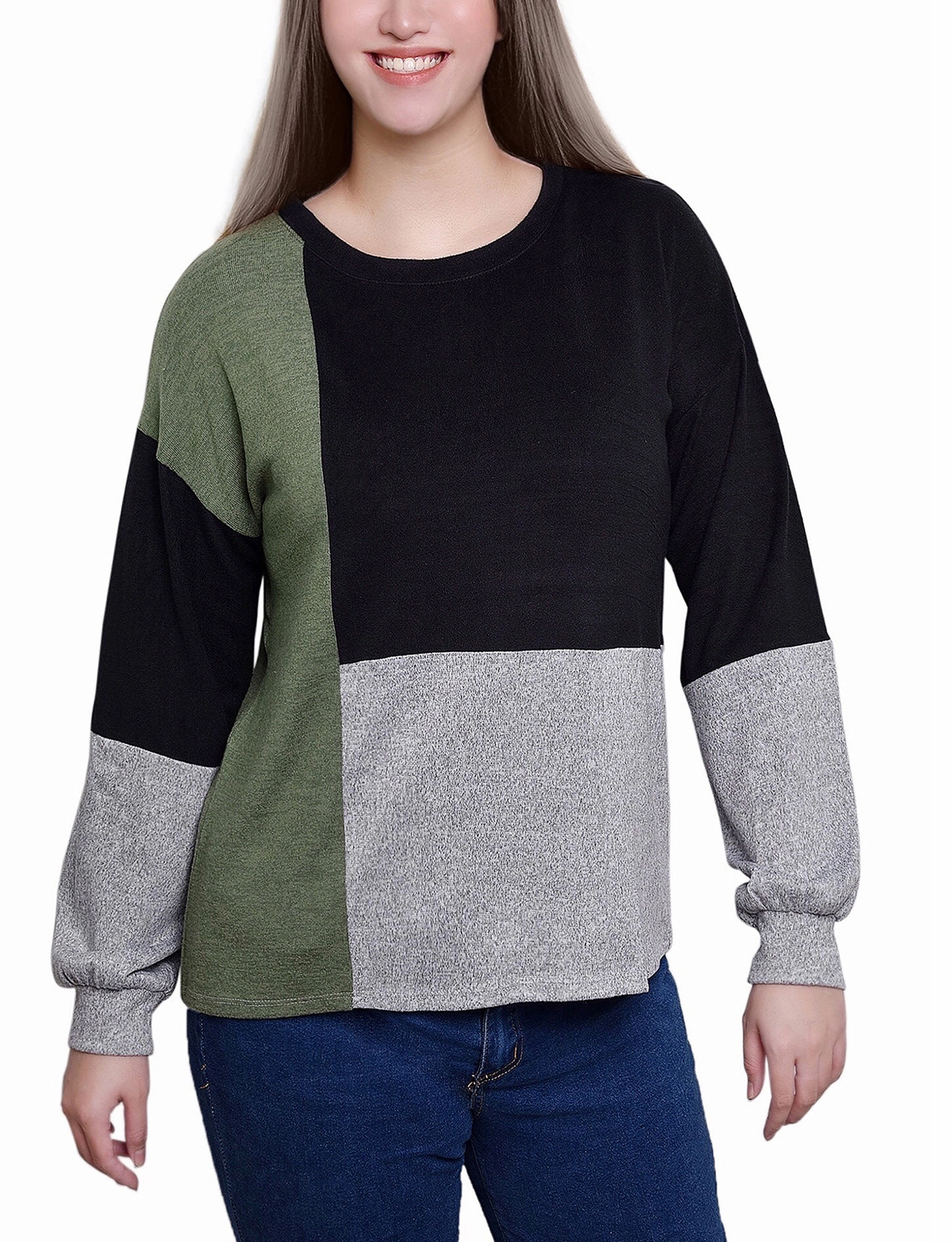 Long Sleeve Colorblocked Top Ergonomic Cut