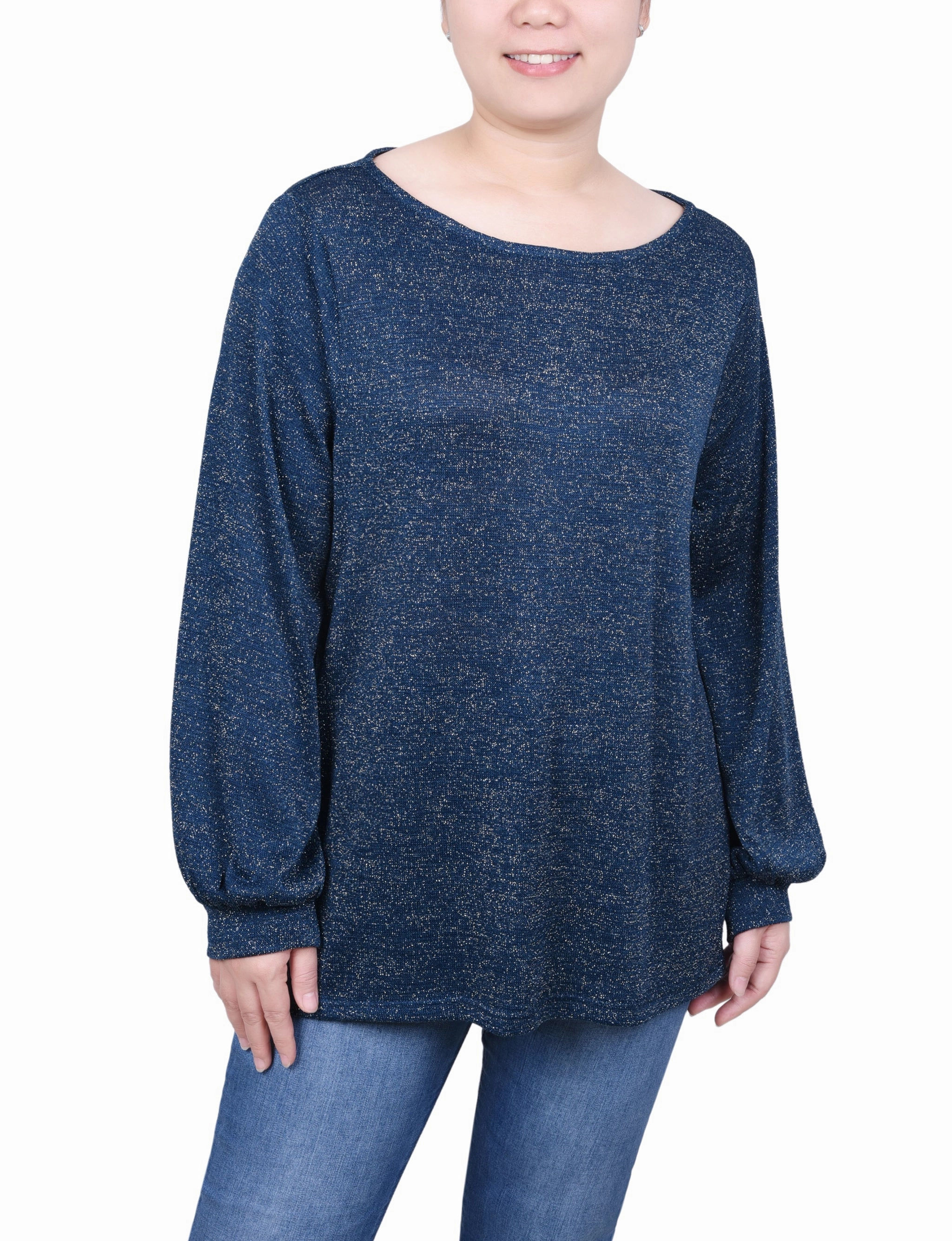 AdjustableHem Long Sleeve Tunic Top