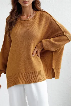 Anti Static Cloth Blend LOOSE FIT DOLMAN SLEEVE KNIT SWEATER