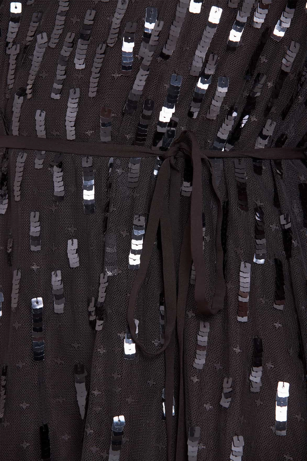 Ruffle Hem Flower Soft Sequin Dash Ballerina Dress