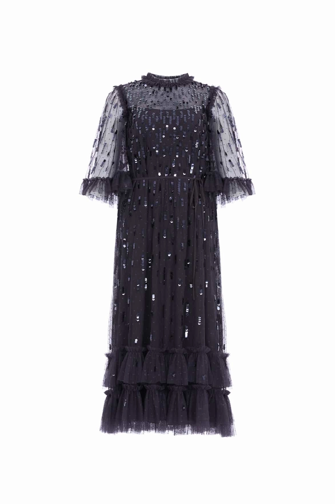 soft elegance Removable-Straps Sequin Dash Ballerina Dress