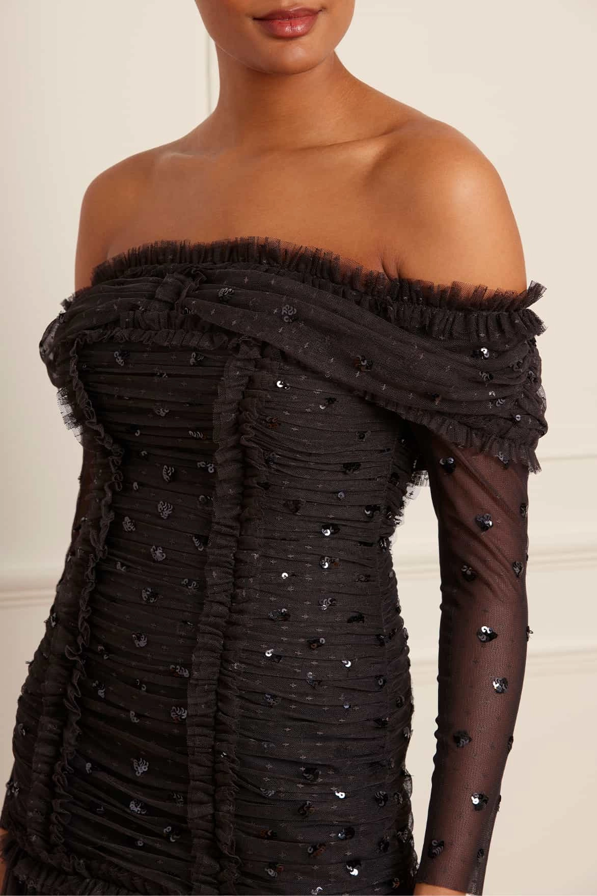 Occasion Ready Love Heart Rouched Off-Shoulder Gown