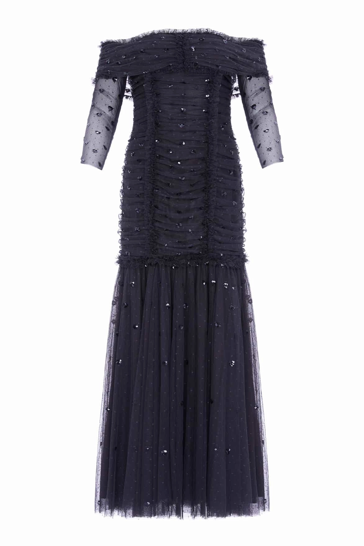 Love Heart Rouched Off-Shoulder Gown single wear Wide Swing