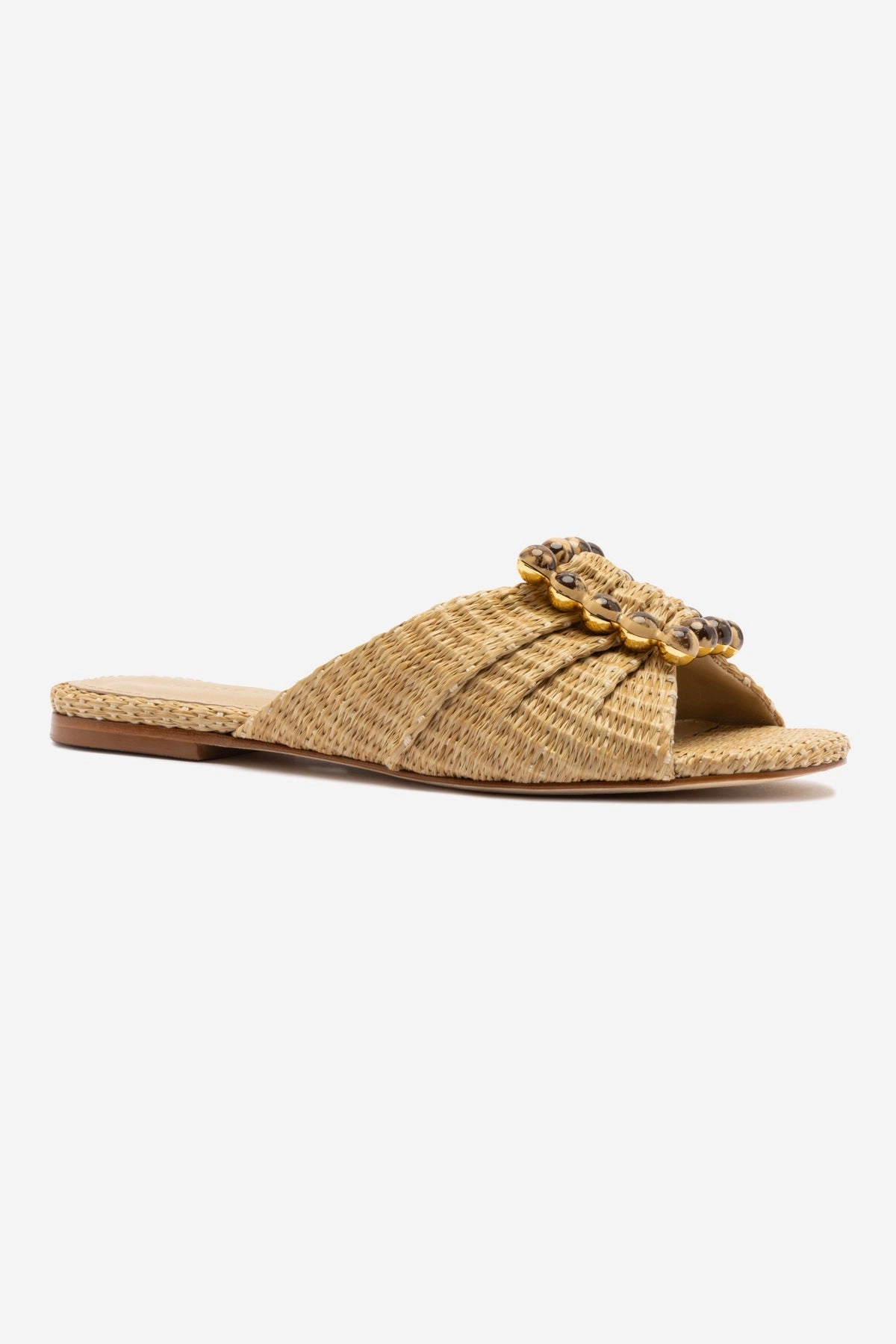 Chloe Gosselin by Larroud Nova Flat In Natural Raffia Durable Build Minimalist Fans Luggage Fit