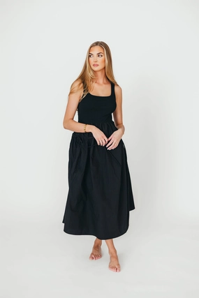 Casual Pick Water-Repellent-Finish Lucca Midi Dress in Black *Final-Sale*