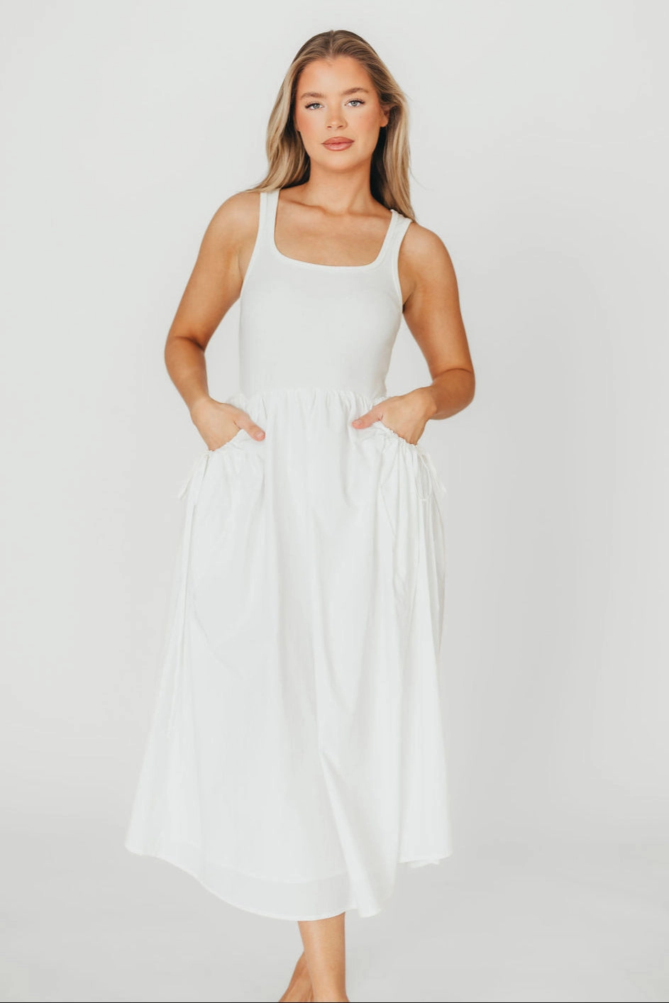 Lucca Midi Dress in Off-White *Final-Sale* Fit Clean