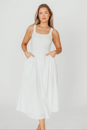 Lucca Midi Dress in Off-White *Final-Sale* Fit Clean