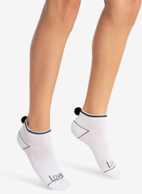 Lucky Pom Low Cut Socks Double Faced Jersey Knit