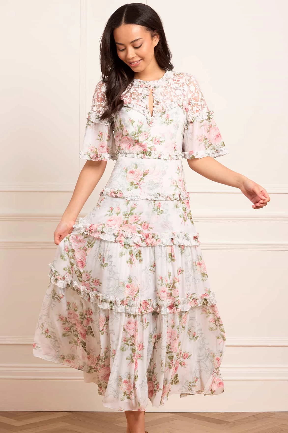 Madame Rose Carla Chiffon Ankle Gown Comfort and Elegance