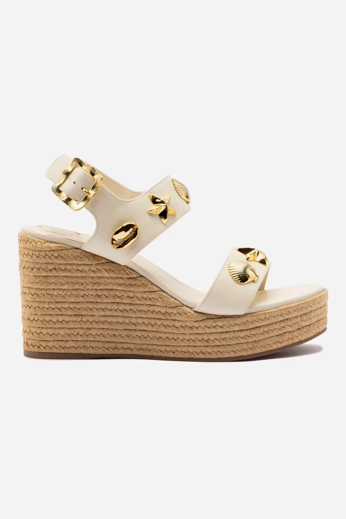 Lace Up Tension Control Madison Hi Espadrille In Ivory Saffiano