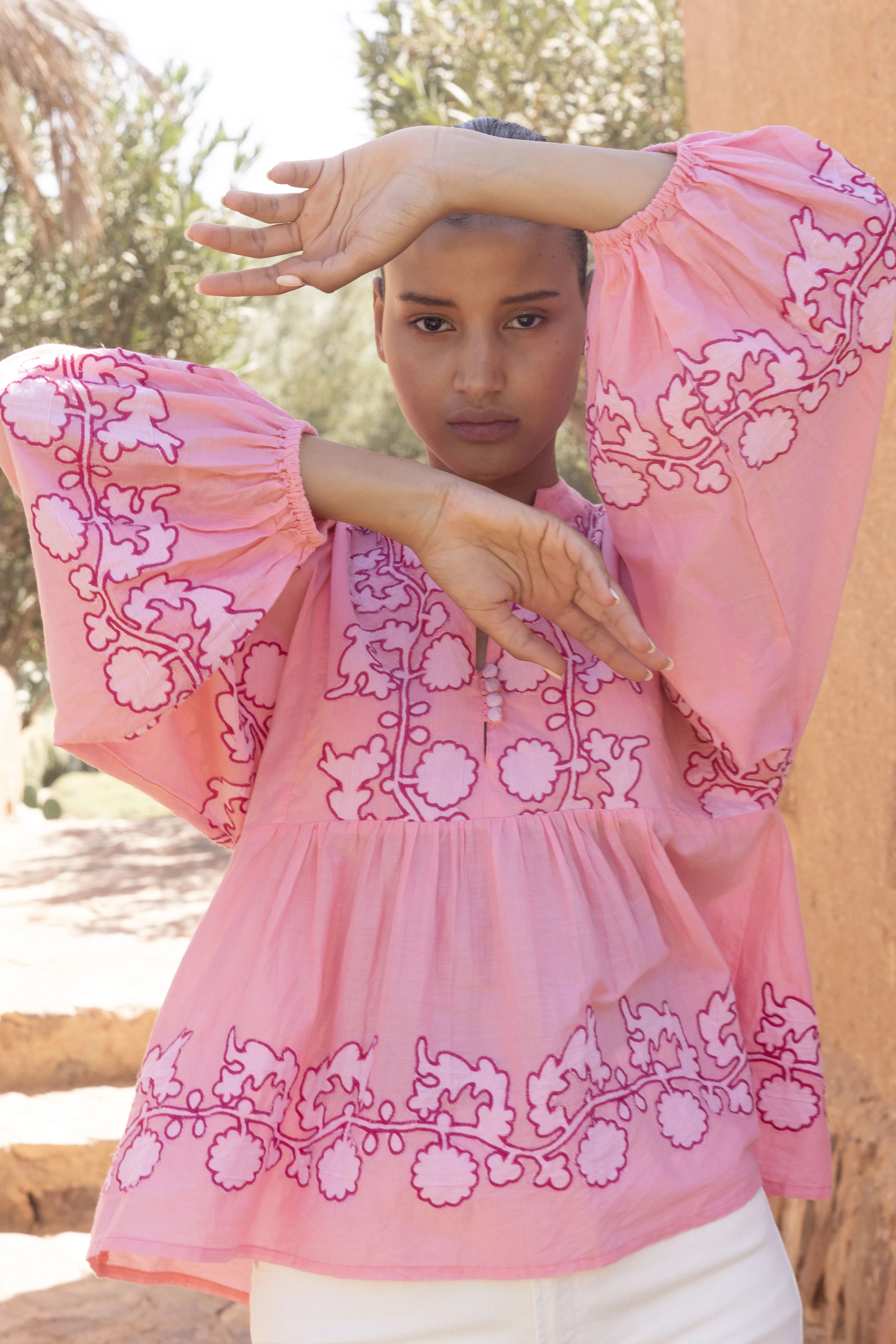 Cozy Knit Smooth Zipper Integration Mandarin Balloon Top Tangier Pink