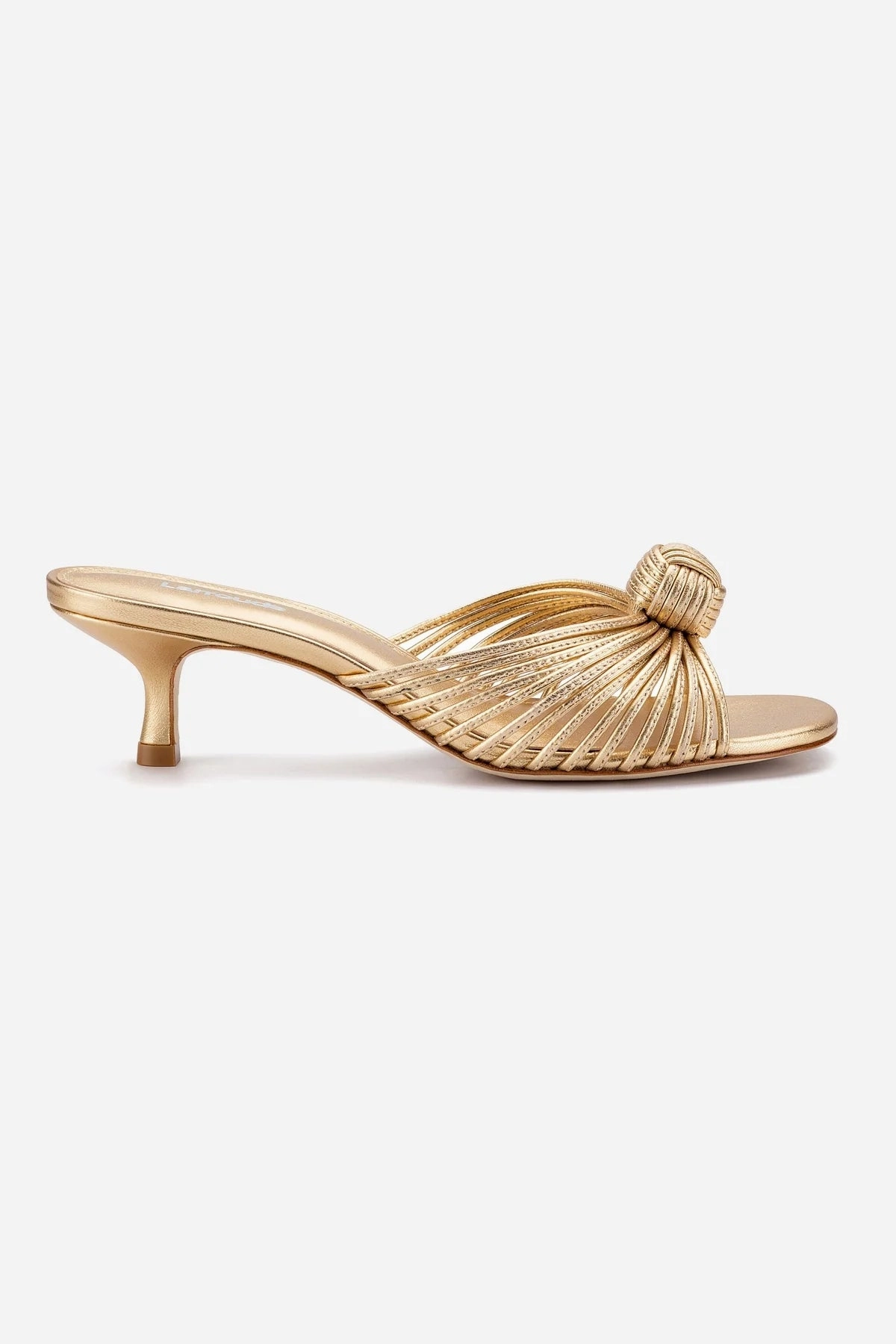 Royal Mood Valerie Mule In Gold Metallic Leather