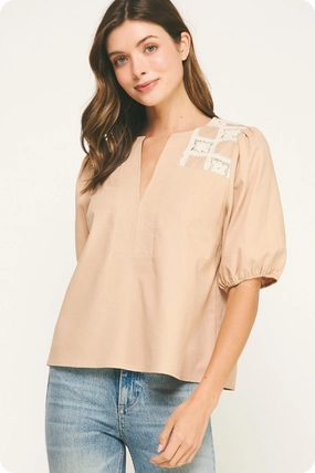 Classic Hoodie Marceline Crochet Trim Top