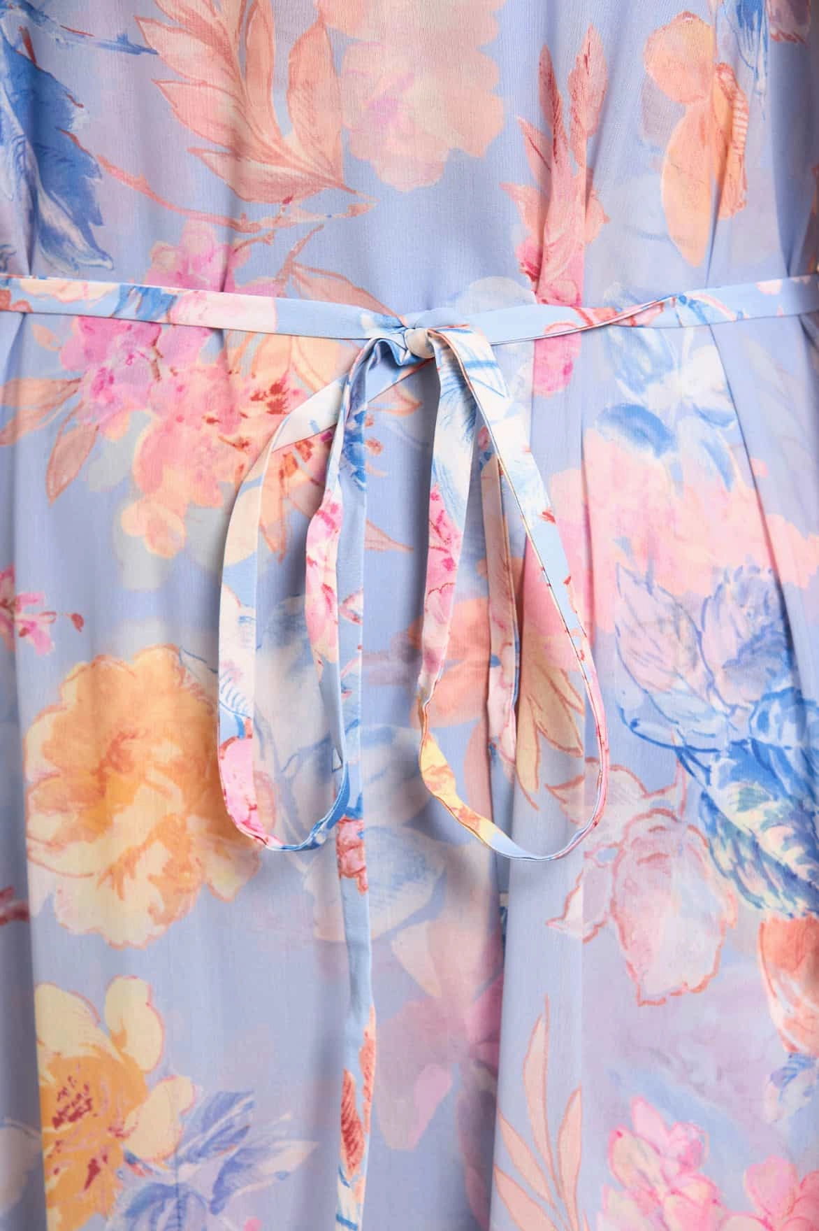 All Day Ready Mariannes Floral Chiffon Round Neck Ankle Gown