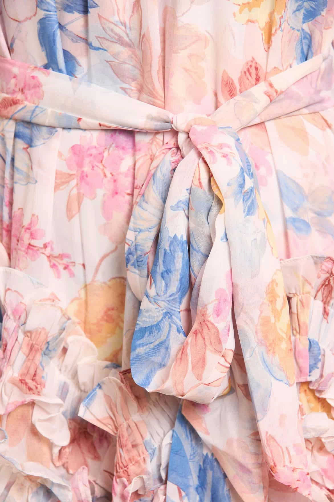 Chic Ensemble Mariannes Floral Chiffon Sleeveless Micro Mini Dress