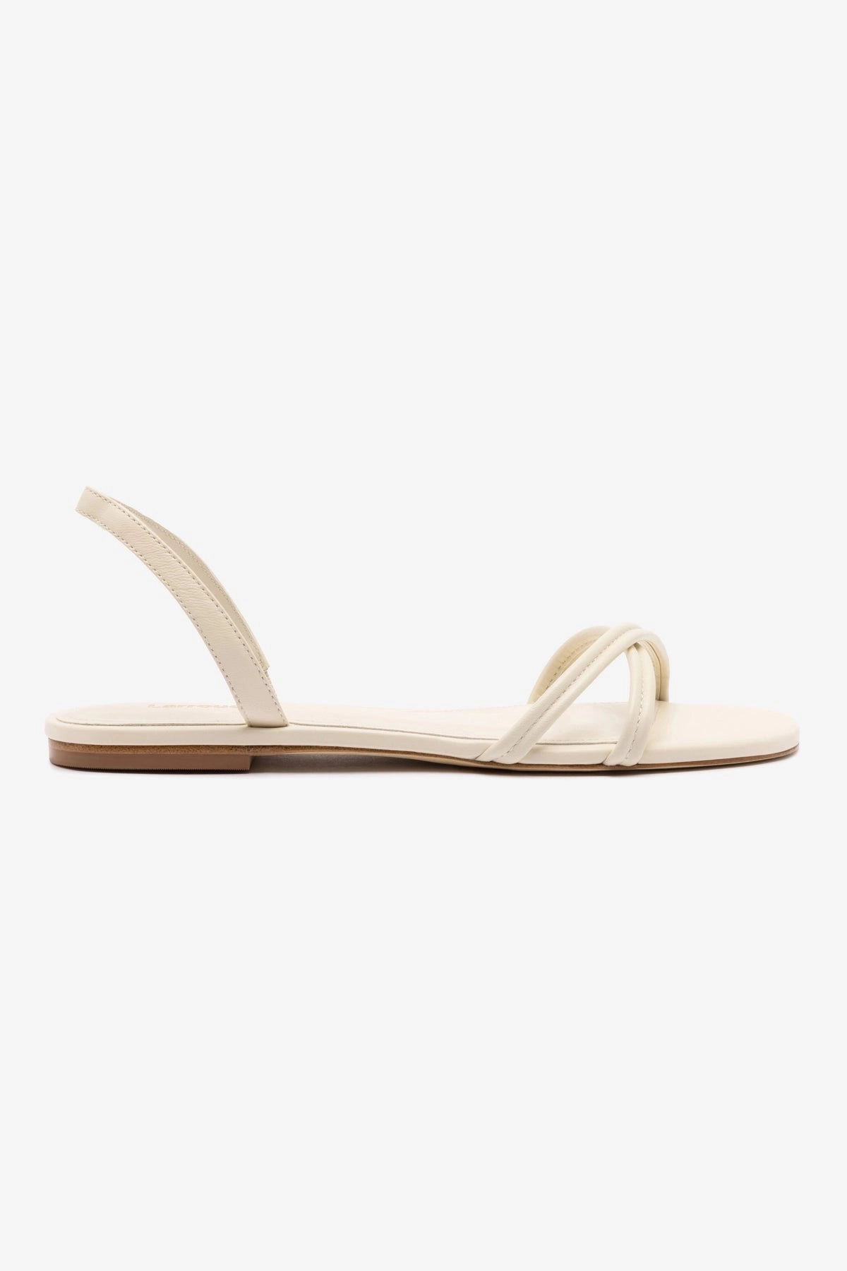 Annie Flat In Ivory Leather Dust Guard Sport Edge