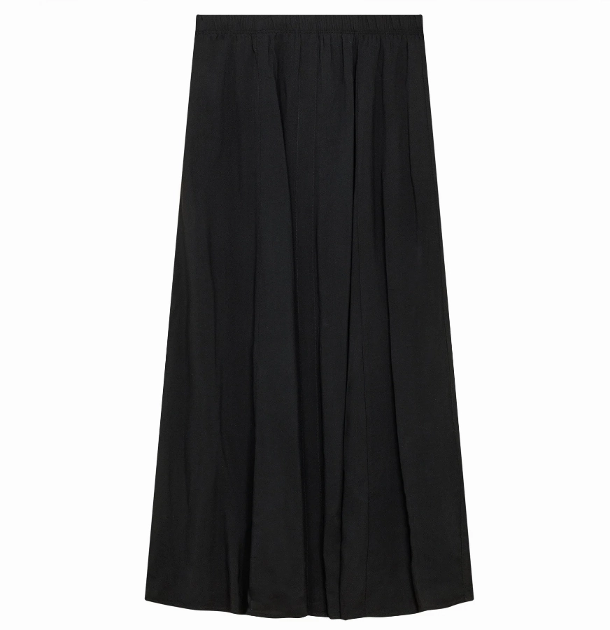 Maxmrkt Black Gauze Maxi Skirt SB4CM8725SL Mid Rise Heritage Craft