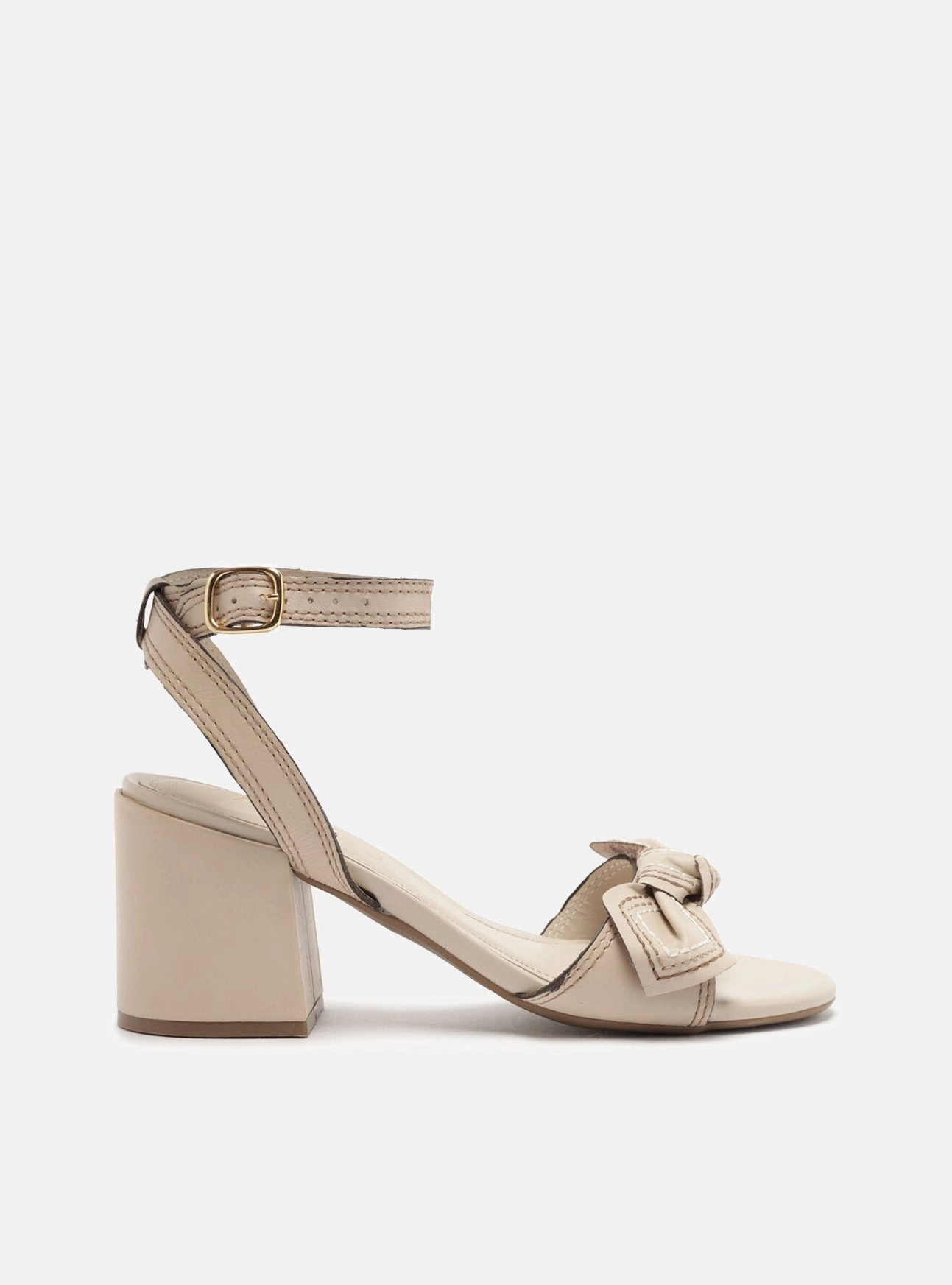 Megan Leather  Block Sandal Minimalist Strap Pattern