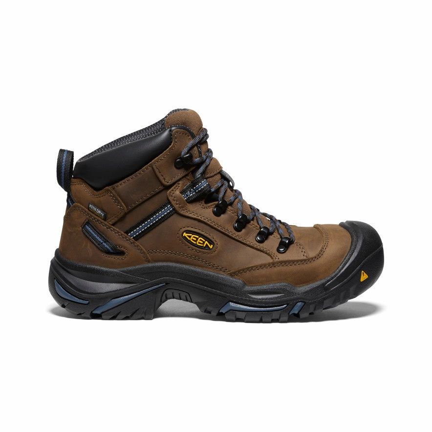 Tough Exterior Everyday Use Men's Braddock AL Waterproof Mid (Steel Toe)  |  Bison/Ensign Blue