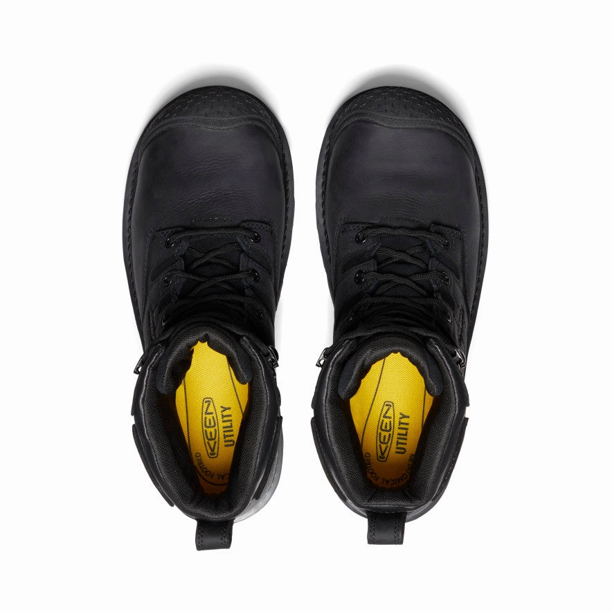 Protective Finish Comfort Seeker Reinforced toe Men's Camden 6" Waterproof Boot (Carbon Toe)  |  Black/Black