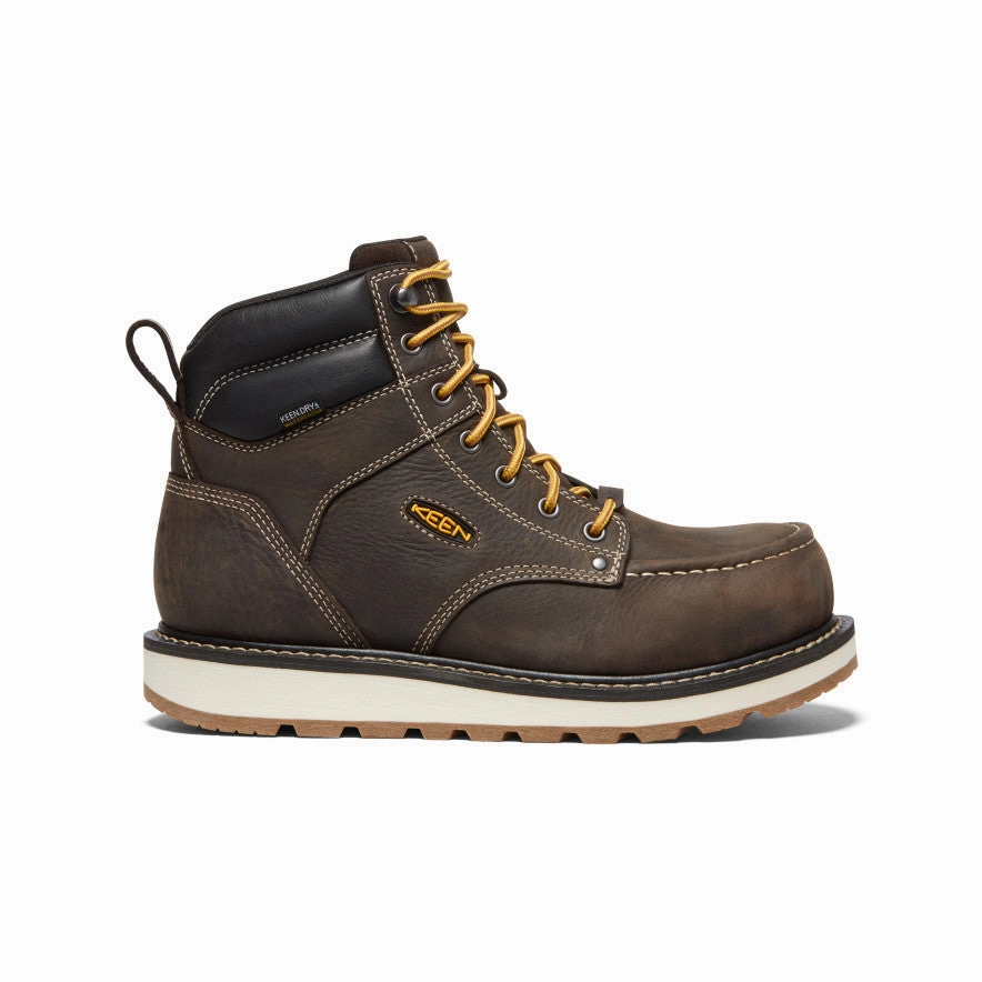 Slip   Resistant Lug Men's Cincinnati 6" Waterproof Boot (Carbon Toe)  |  Dark Chocolate/Sandshell