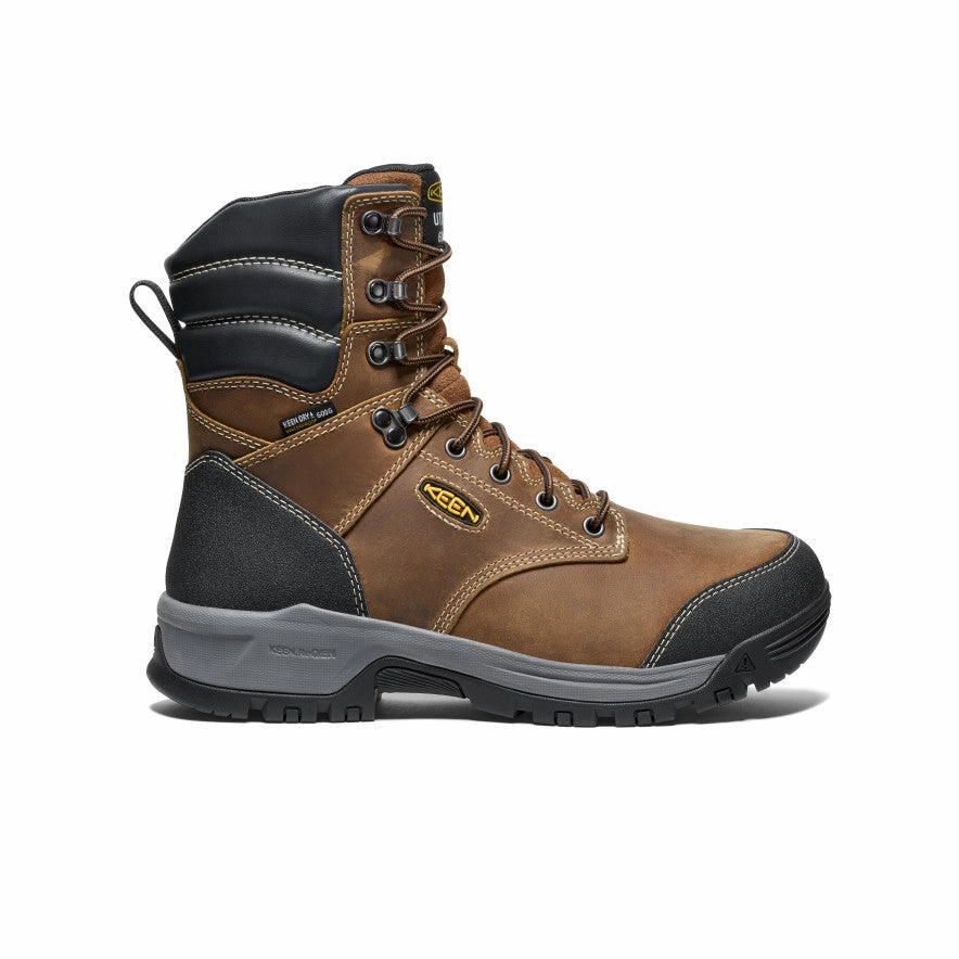 Quick Pull Seamless Feel Men's Evanston 8" Insulated Waterproof Boot (Soft Toe)  |  Bison/Black