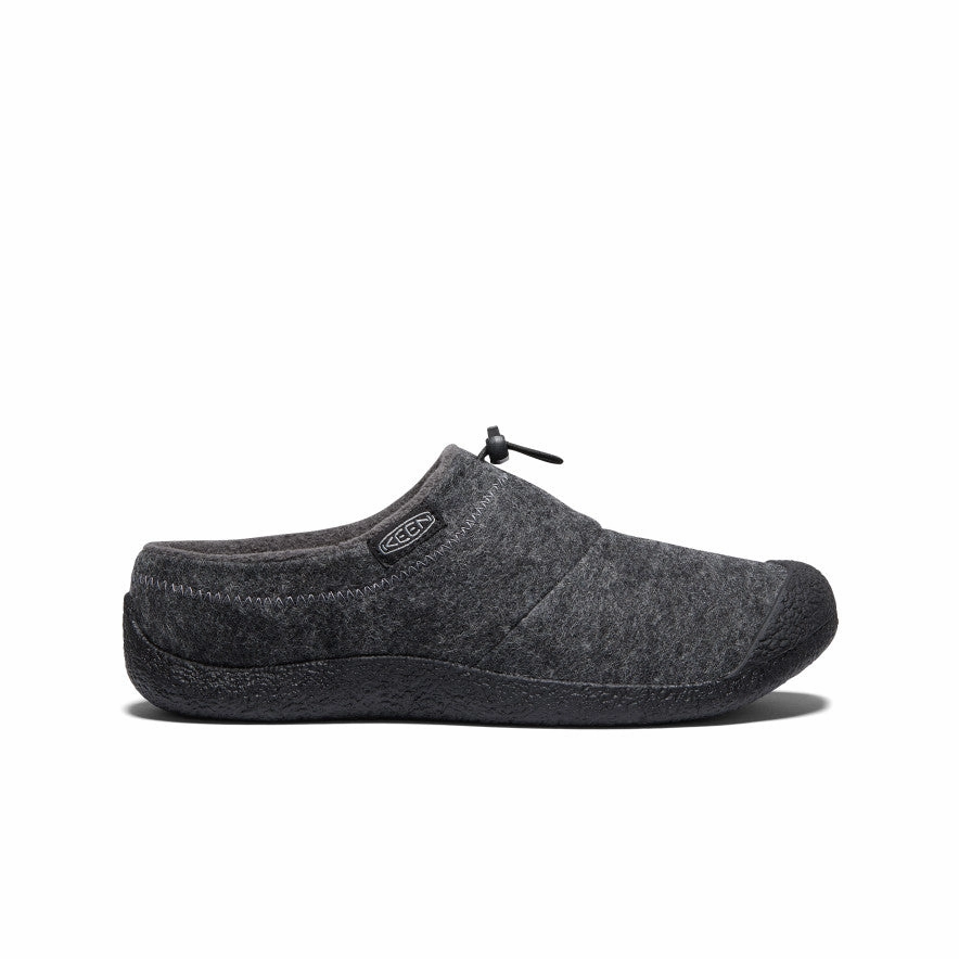 Fastening Secure Slip On Walk Glide Fit Men's Howser III Slide  |  Charcoal Grey Felt/Black