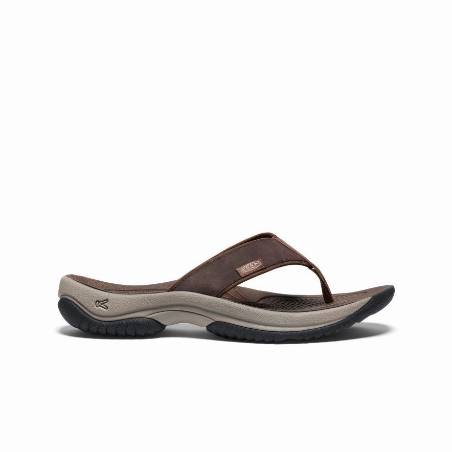 Men's Kona Leather Flip-Flop  |  Java/Dark Earth Dynamic Arch Contouring