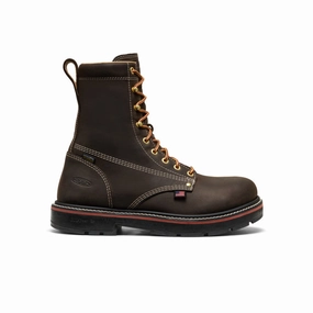 Men's Liberty 8" Waterproof 90 Heel Boot (Carbon Toe)  |  Coffee Bean/Black Closed Toe Design