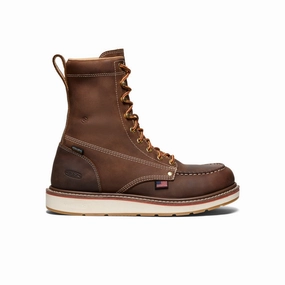 Men's Liberty 8" Waterproof Boot (Carbon Toe)  |  Chestnut/Gum Slip Resistant Rainy Day Commuter