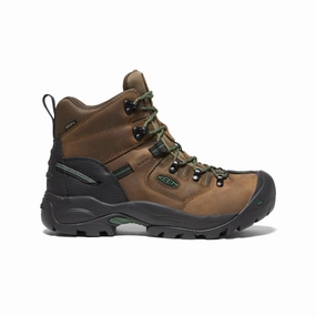 Men's Pittsburgh Energy 6" Waterproof Boot (Carbon Toe)  |  Cascade Brown/Greener Pastures Cushioned heel