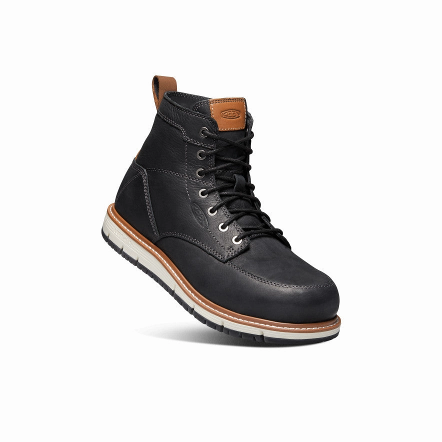 Men's San Jose 6" Boot (Aluminum Toe)  |  Black/Caramel Cafe Durable Shell Work Commute Lace Closure