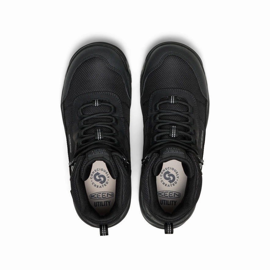 Men's Skokie Waterproof Work Boot (Soft Toe)  |  Black/Black Protective Gear