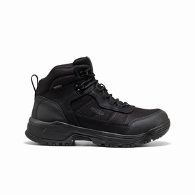Trail Support Comfortable Footwear Men's Skokie Waterproof Work Boot (Soft Toe)  |  Black/Black