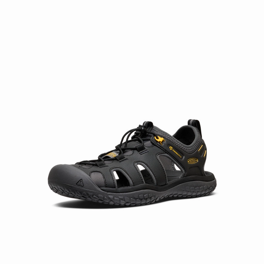Men's SOLR Sandal  |  Black/Gold Beaded All Day