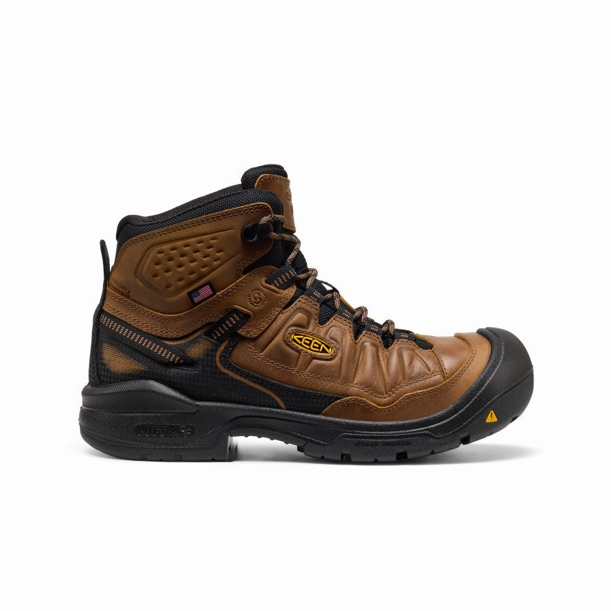 Tear-resistant Men's Targhee IV Waterproof Work Boot (Soft Toe)  |  Belgian/Black
