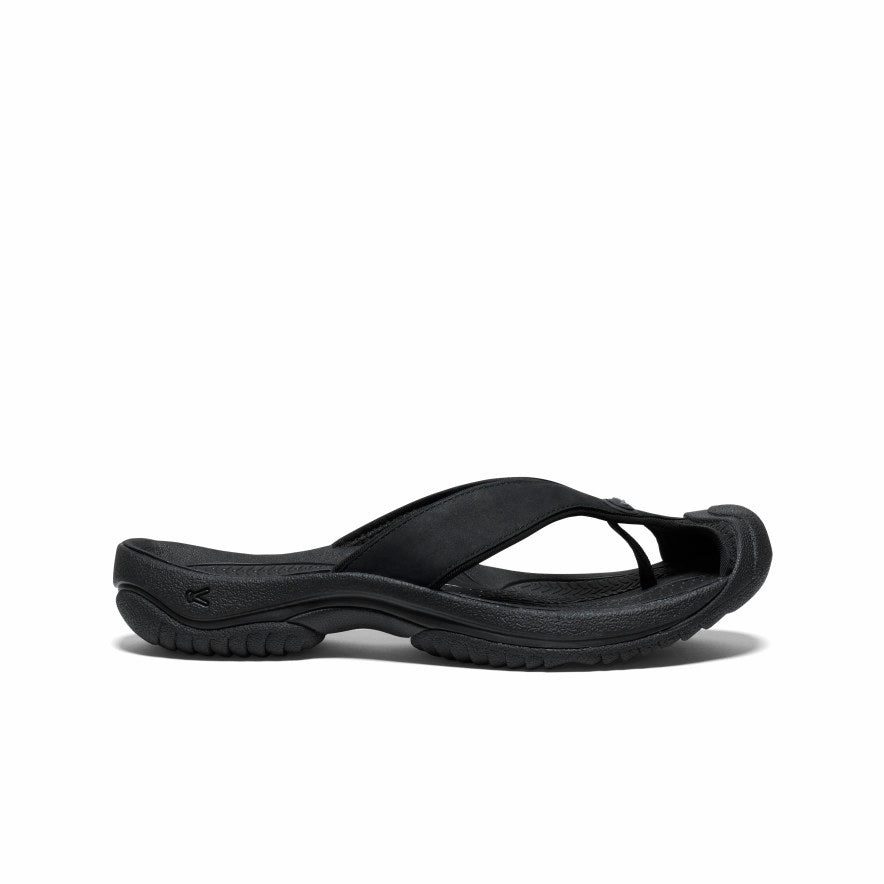 Men's Waimea Leather Flip-Flop  |  Black/Black Quick Drying Quick Walk