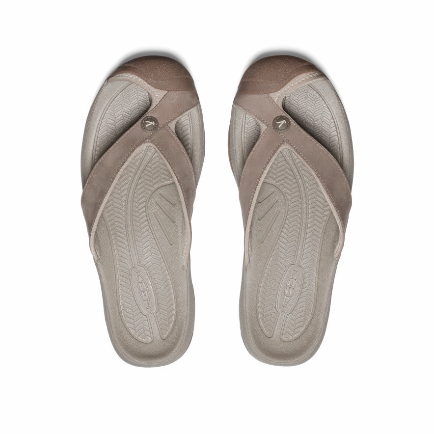Men's Waimea Leather Flip-Flop  |  Brindle/Birch Shock Absorbent Cushy Comfort