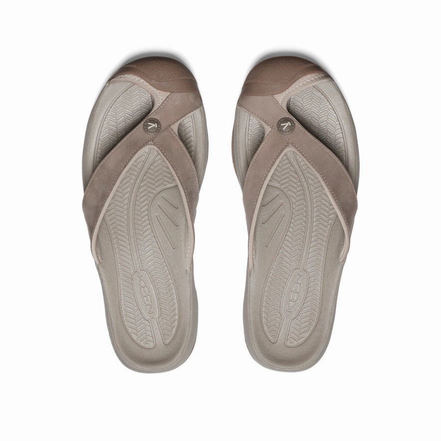 High Rebound Foam Cushion Men's Waimea Leather Flip-Flop  |  Brindle/Birch