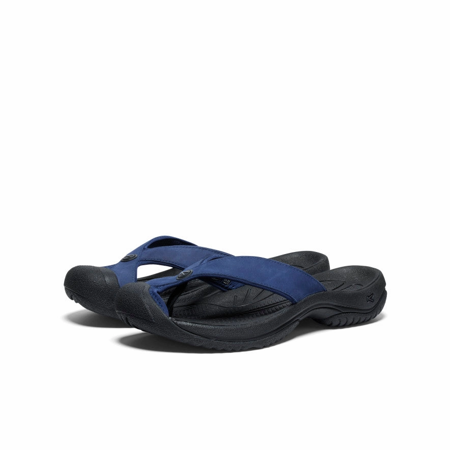 Men's Waimea Leather Flip-Flop  |  Naval Academy/Black Smooth Zone
