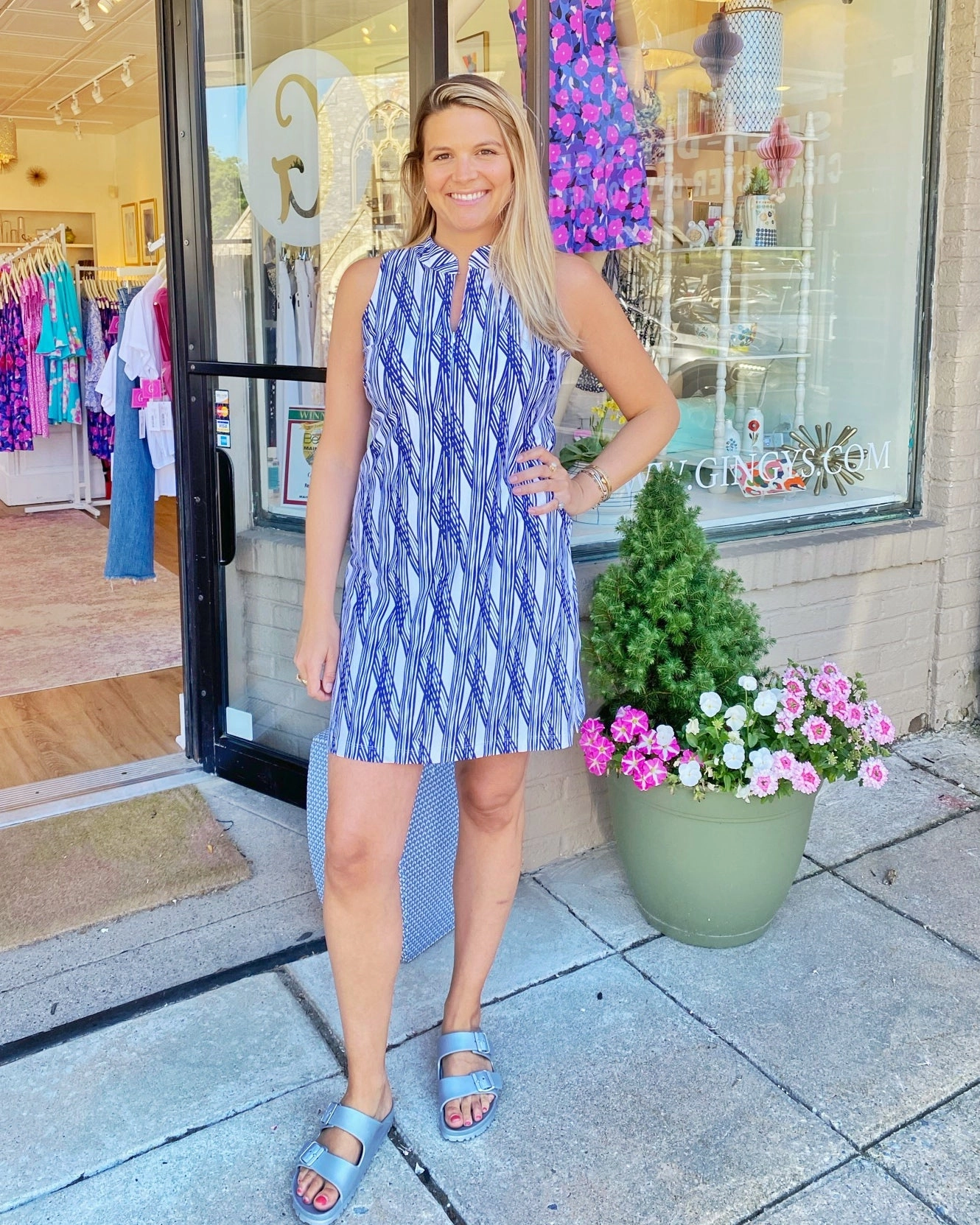 Merion Skort Dress Criss Cross Stripe Vibrant Design Bloom Zone