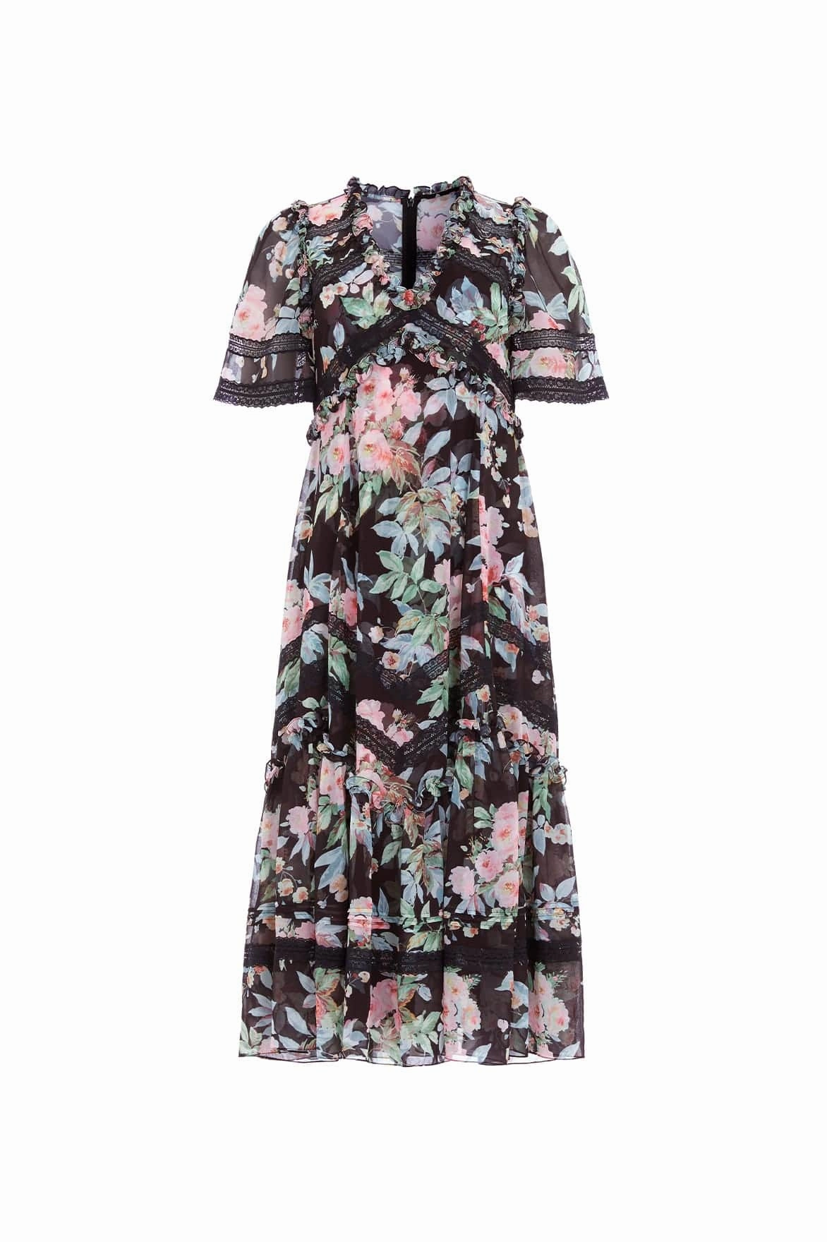 Vintage feel Party Perfect Paradise Garden Sonata Georgette Ballerina Dress