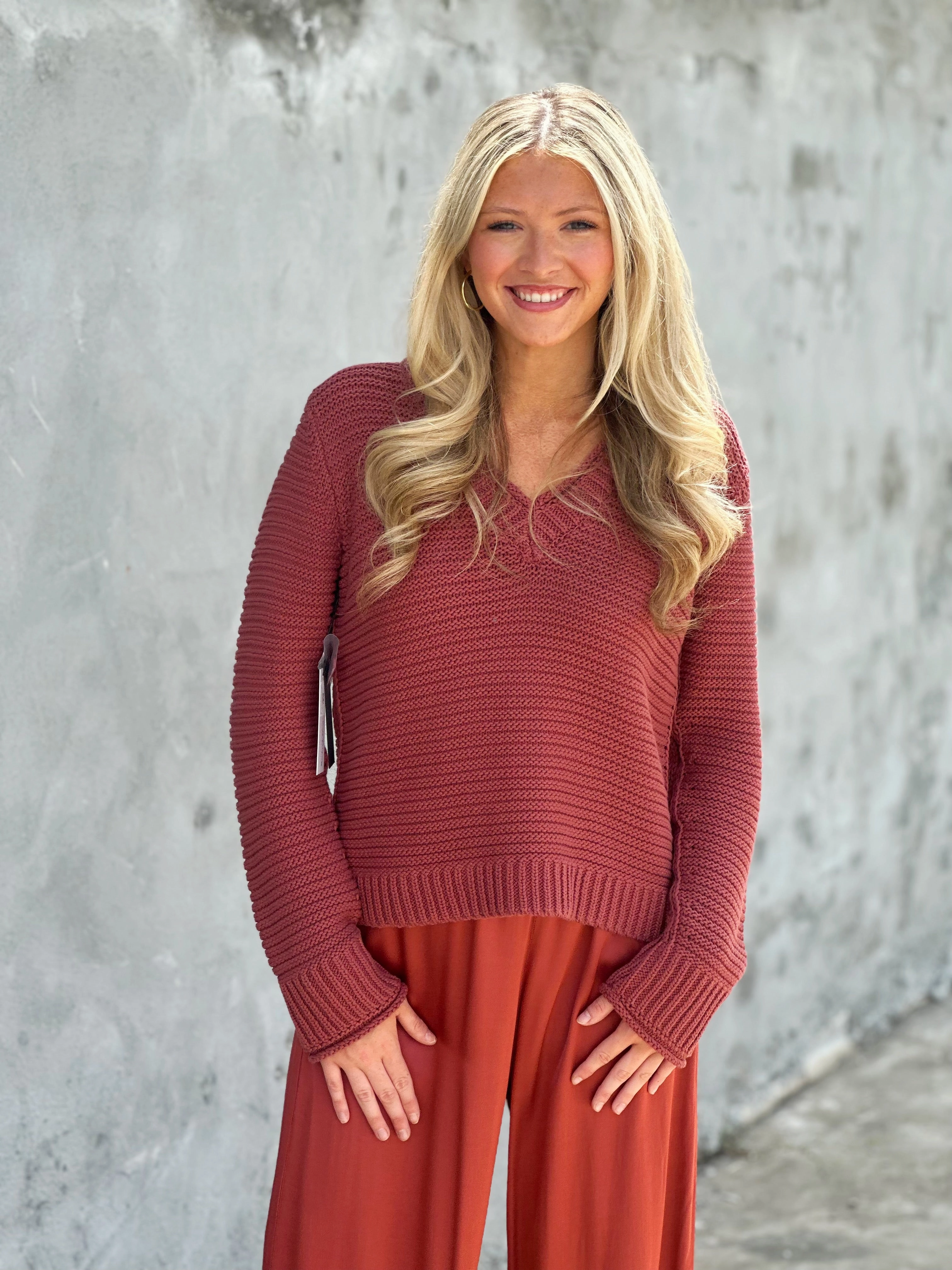 Bamboo Derived Material PuckerFree Surface Michael Stars Linda Striped V-Neck Pullover in Muse
