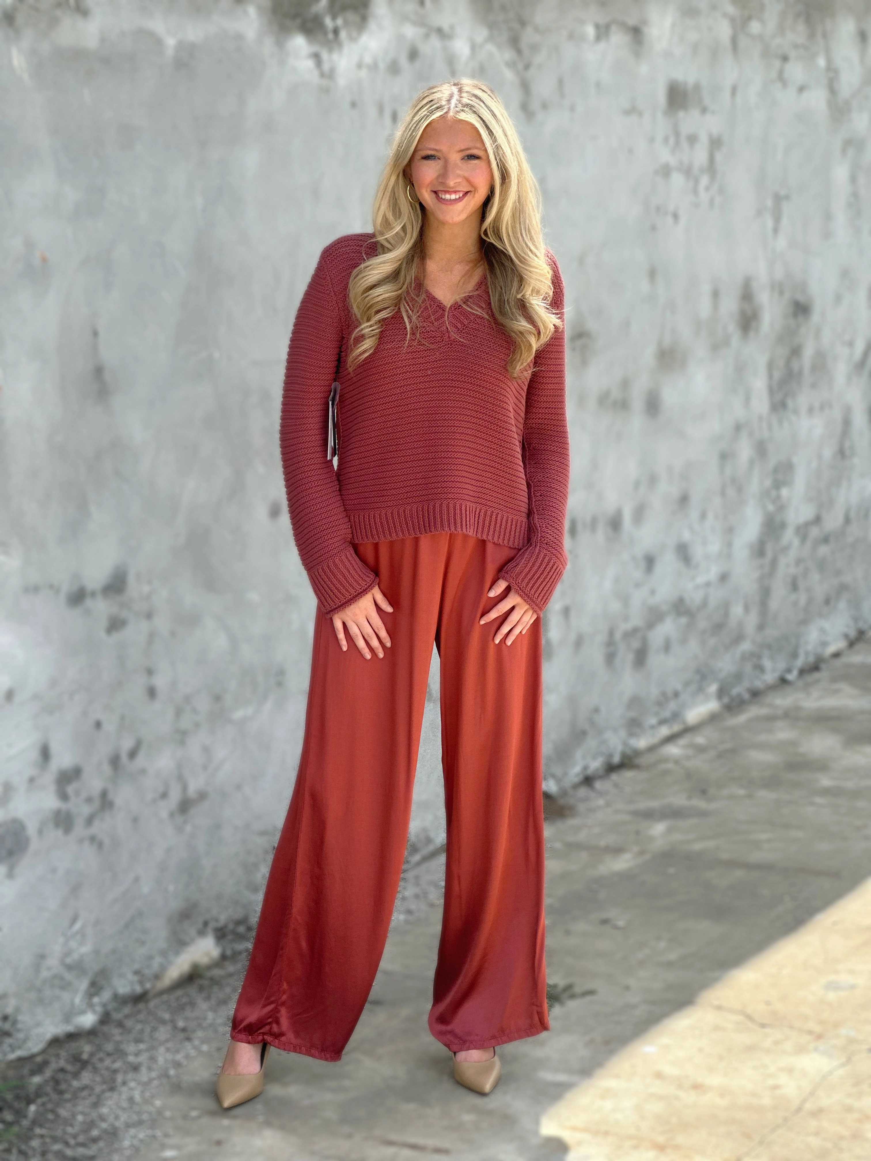 Michael Stars Linda Striped V-Neck Pullover in Muse Smooth Interior Lining Denim Shirt