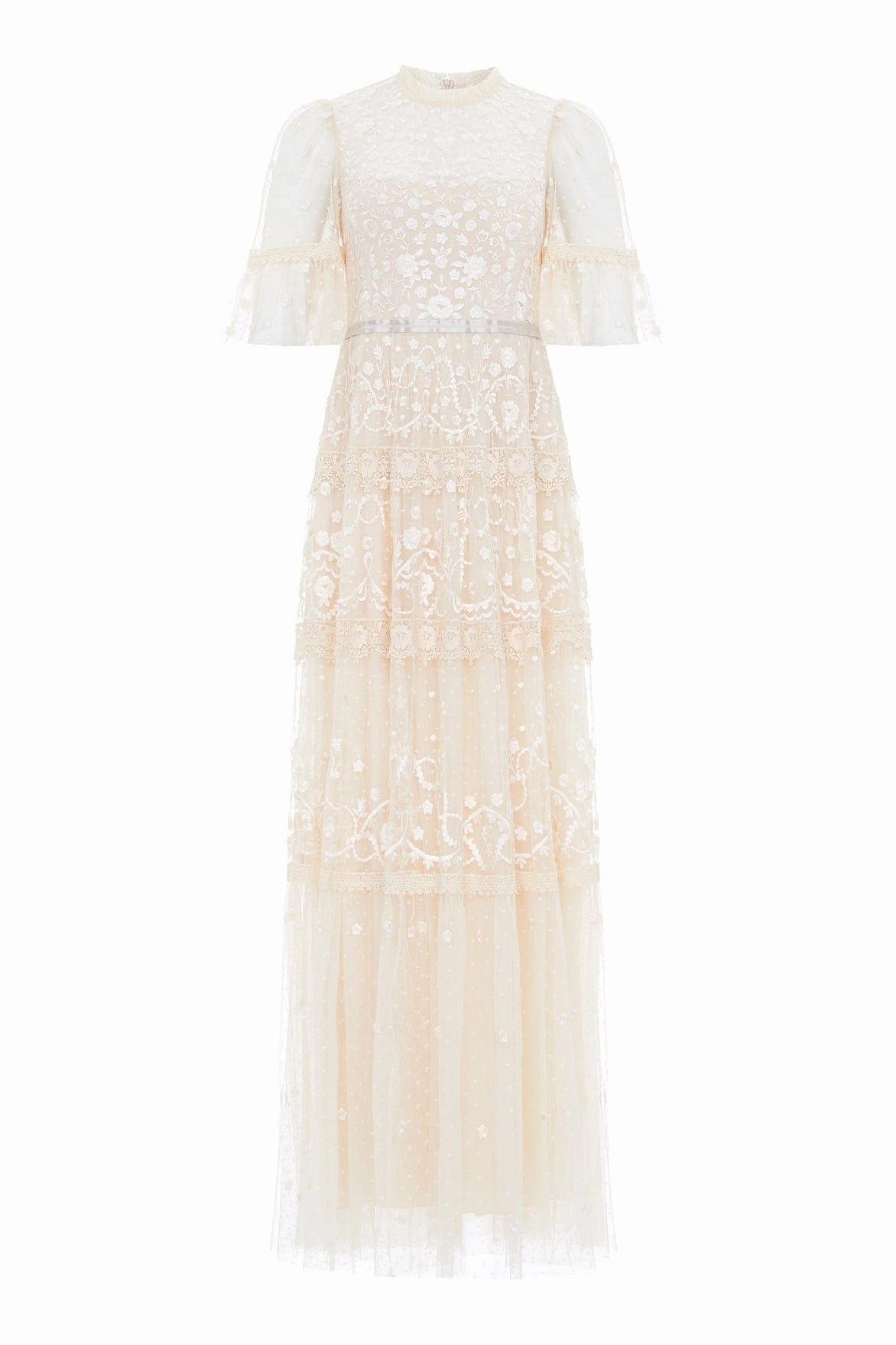 Luxe Mood All Season Style Midsummer Lace Round Neck Gown