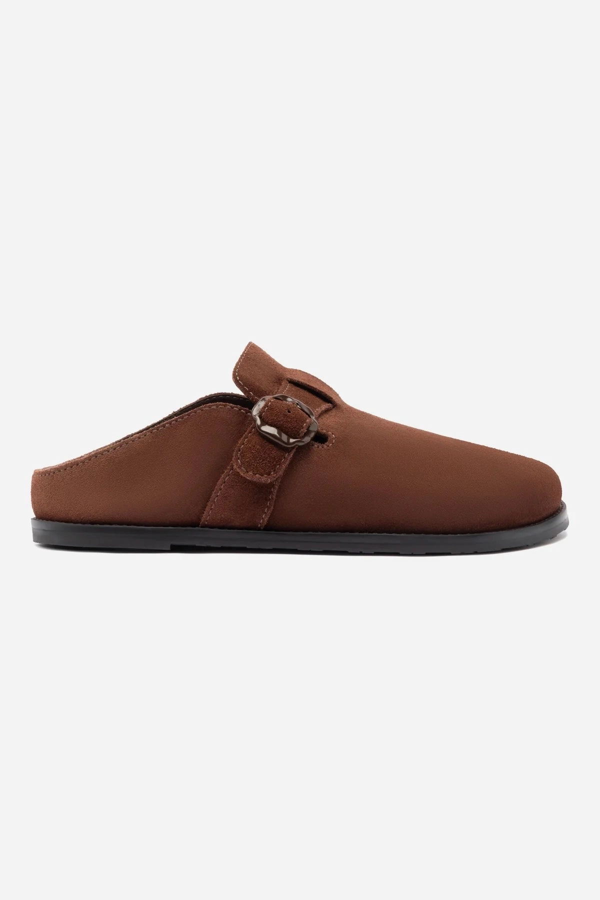 Milan Clog In Brown Suede Game Edge Sweat Resistant Frequent Travelers